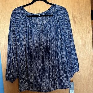 NWT DAISY FUENTES bohemian l/s top sz XL
